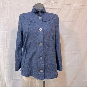 Neon Buddha Blue Button Jacket